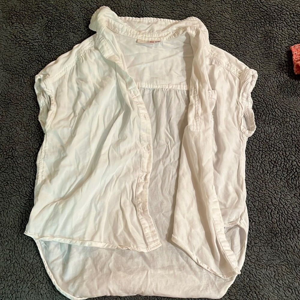 White Short Sleeve Button Up